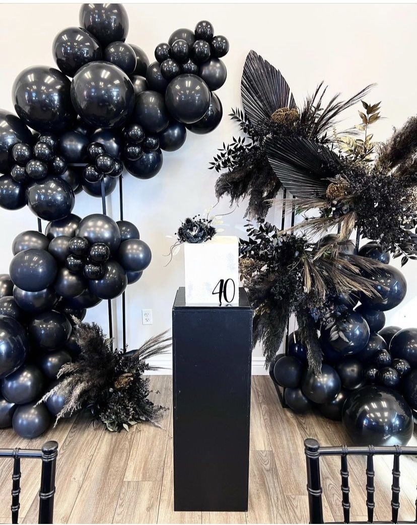 Elegant black birthday backdrop for party decoration – YOLO Events