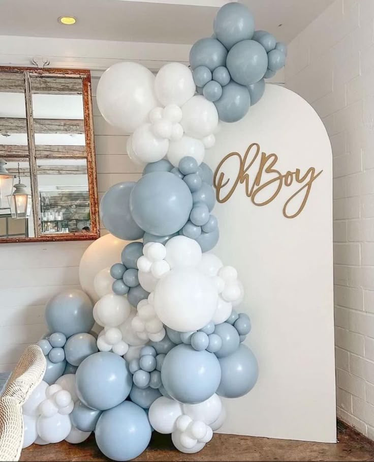 Baby Shower Boy Backdrop – Blue Party Decoration