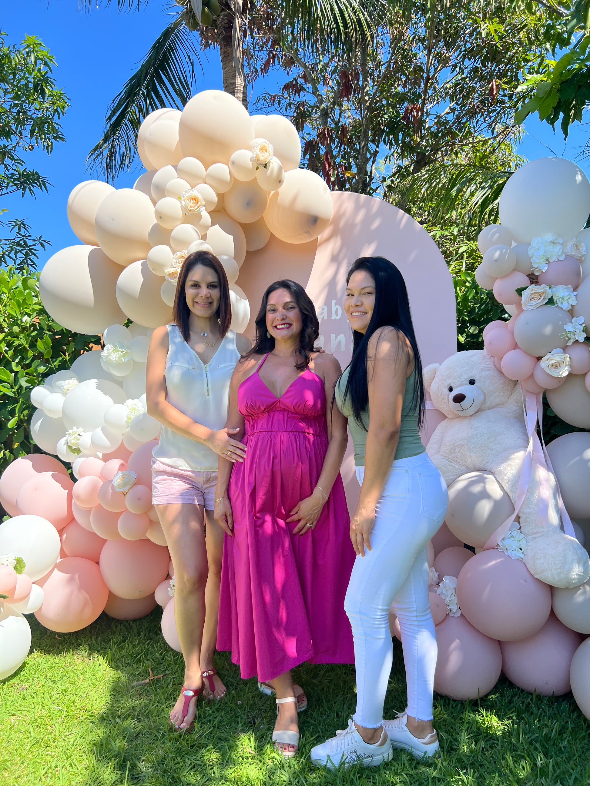 Baby shower girl backdrop with pink floral design for baby girl party decorations – YOLO Events

