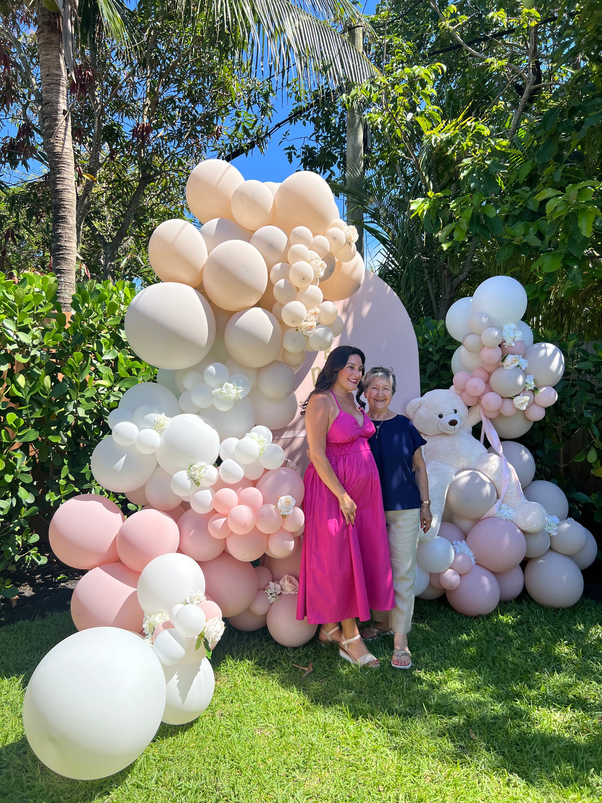 Baby shower girl backdrop with pink floral design for baby girl party decorations – YOLO Events

