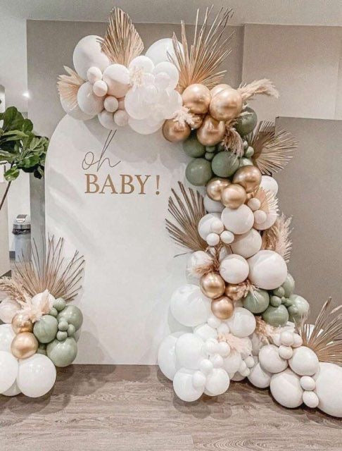 Baby shower girl backdrop with pink floral design for baby girl party decorations