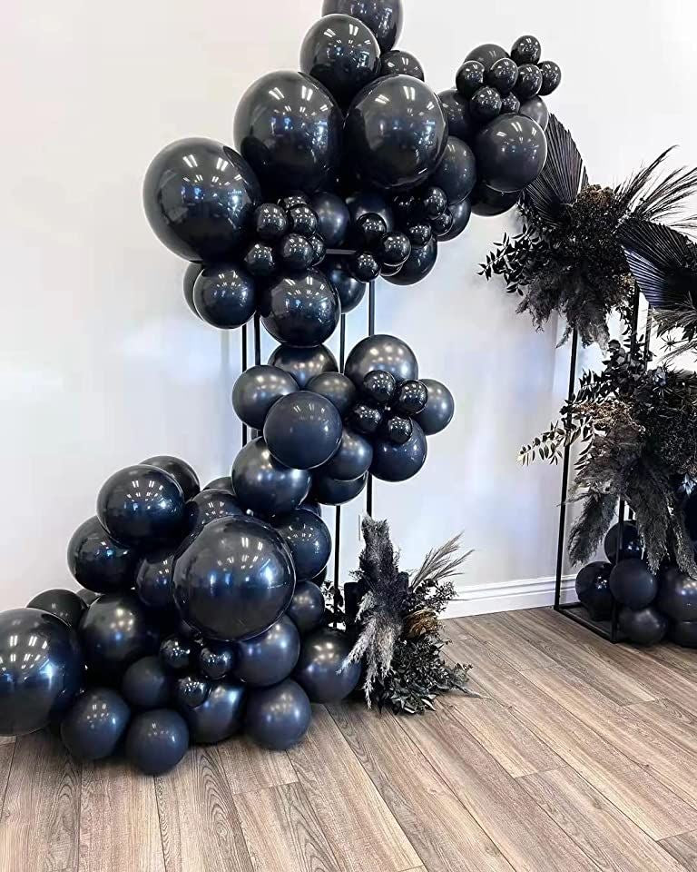 Elegant black birthday backdrop for party decoration – YOLO Events

