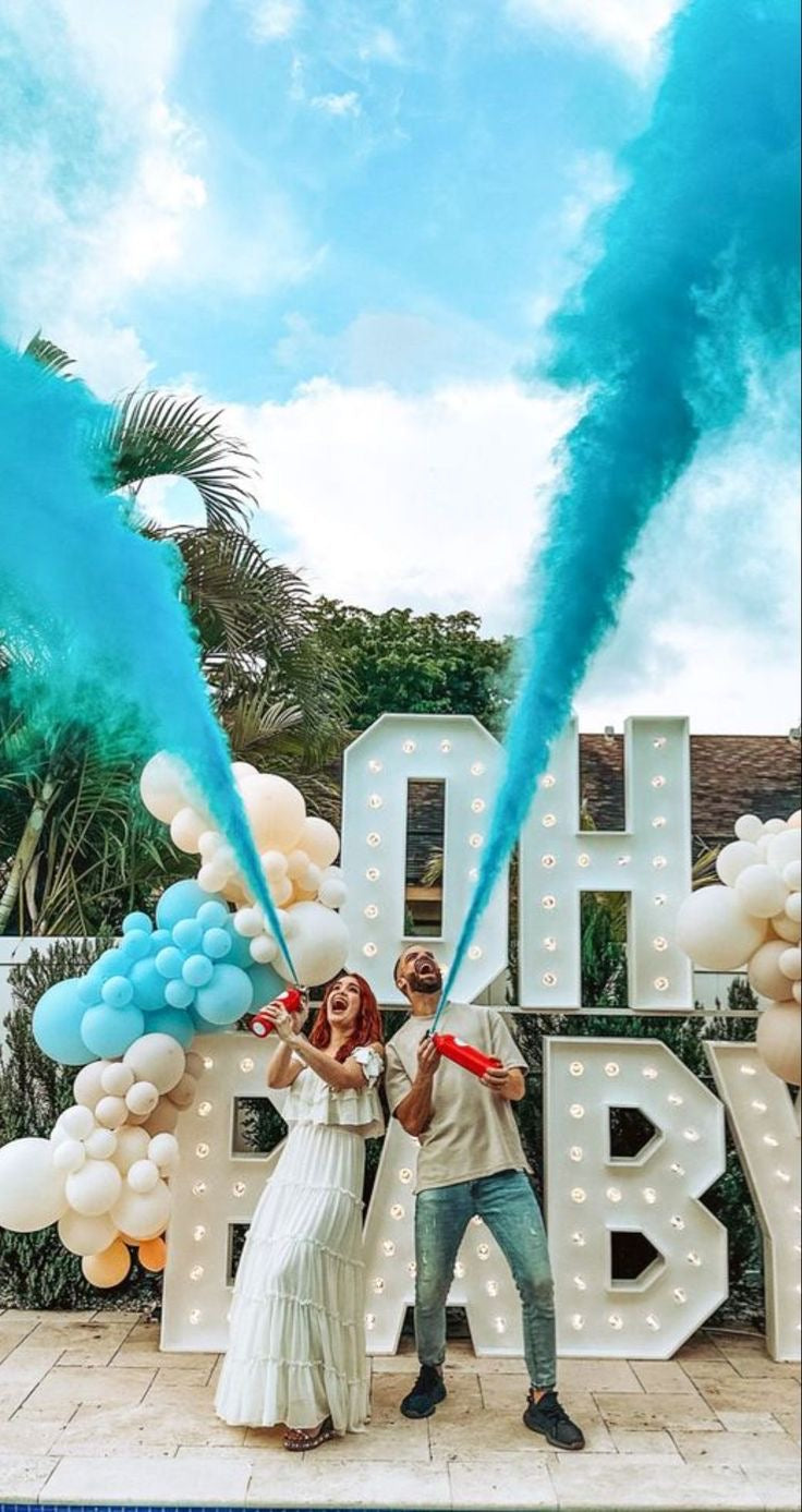 Gender reveal party backdrop for baby shower decorations