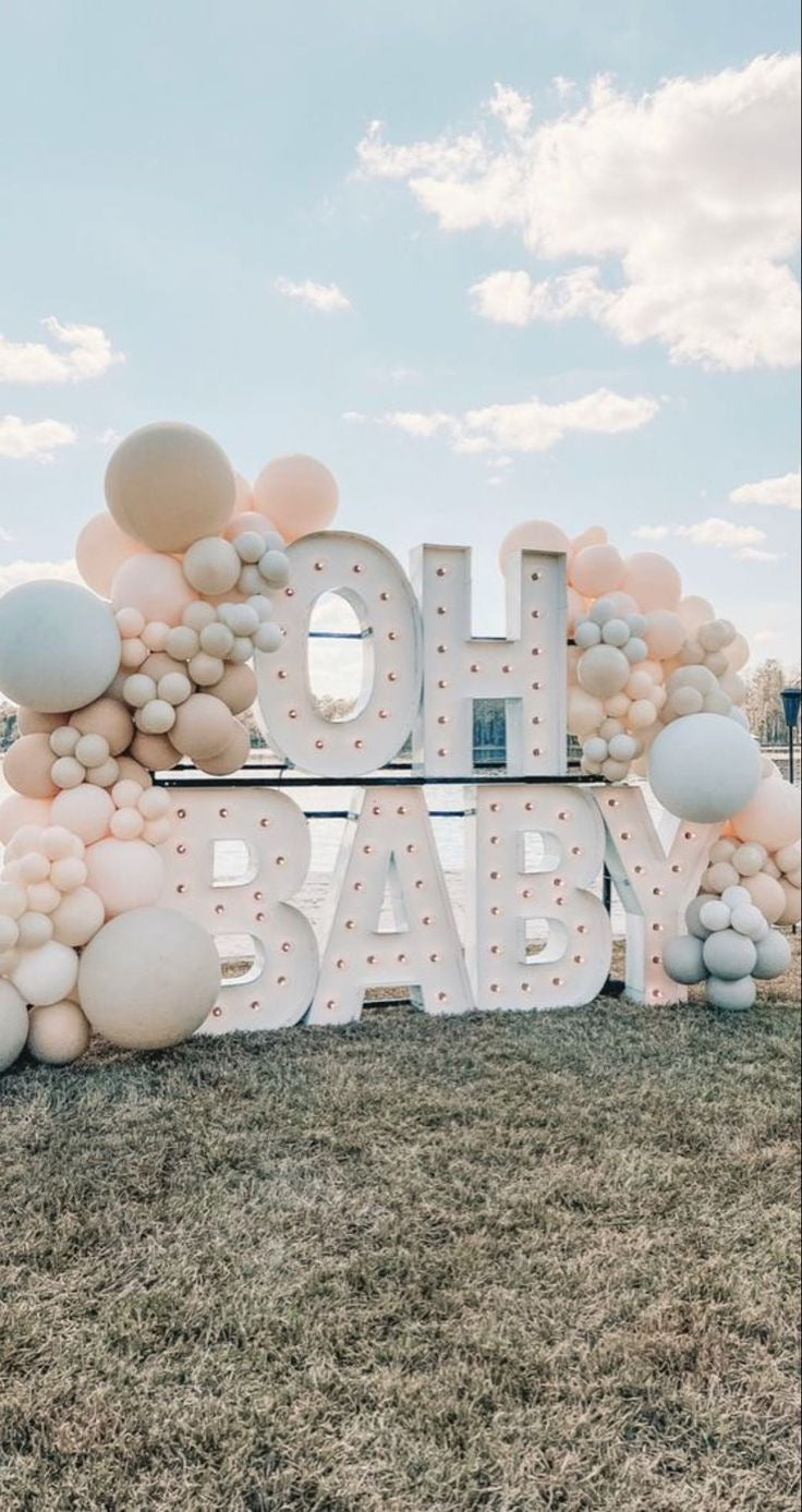 Gender reveal party backdrop for baby shower decorations