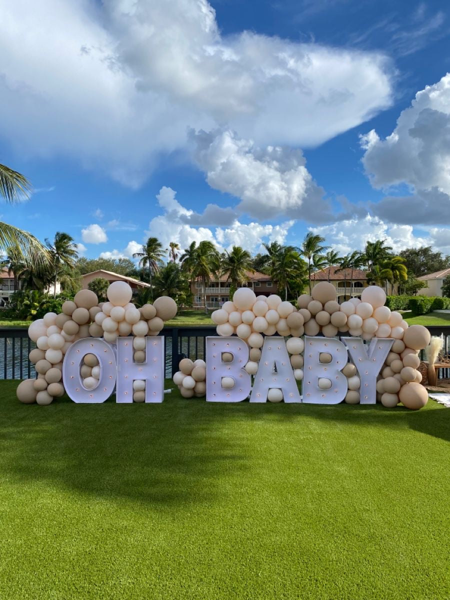 Gender reveal party backdrop for baby shower decorations